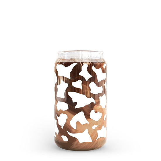 16 oz Beer Can Glass | Cow Print - sonder and wolf