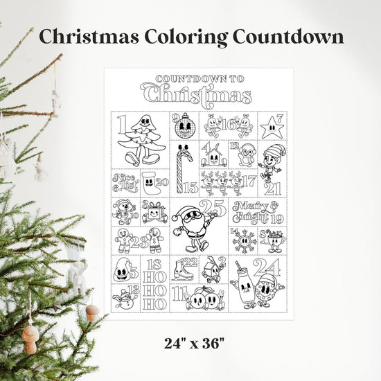 Christmas Coloring Countdown Poster - sonder and wolf