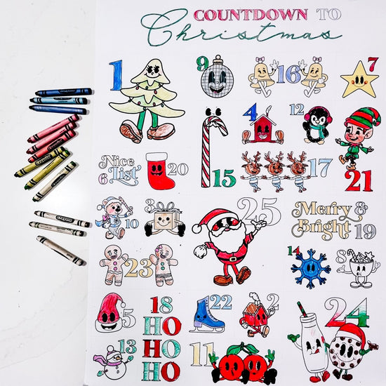 Christmas Coloring Countdown Poster - sonder and wolf