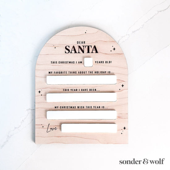 Dear Santa Dry Erase Christmas Sign - sonder and wolf