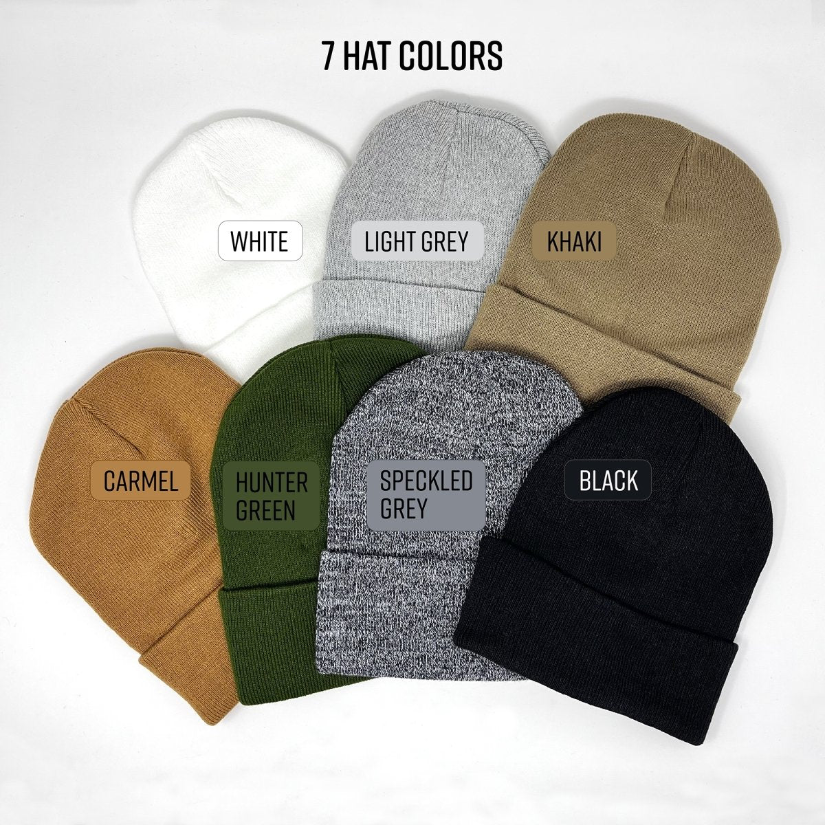 Personalized Beanie with Engraved Leather Patch - sonder and wolf