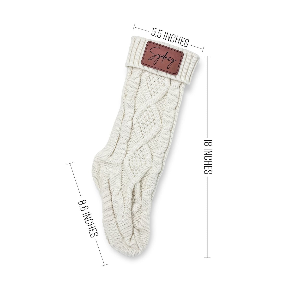 Personalized Christmas Stockings with Engraved Leather Patch - sonder and wolf