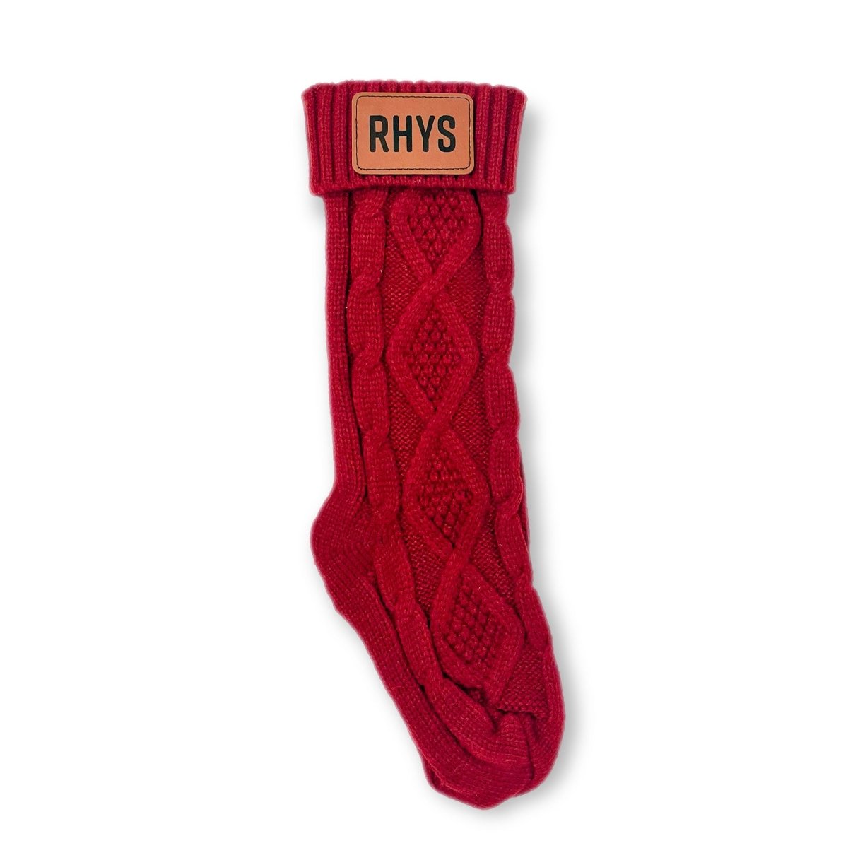Personalized Christmas Stockings with Engraved Leather Patch - sonder and wolf