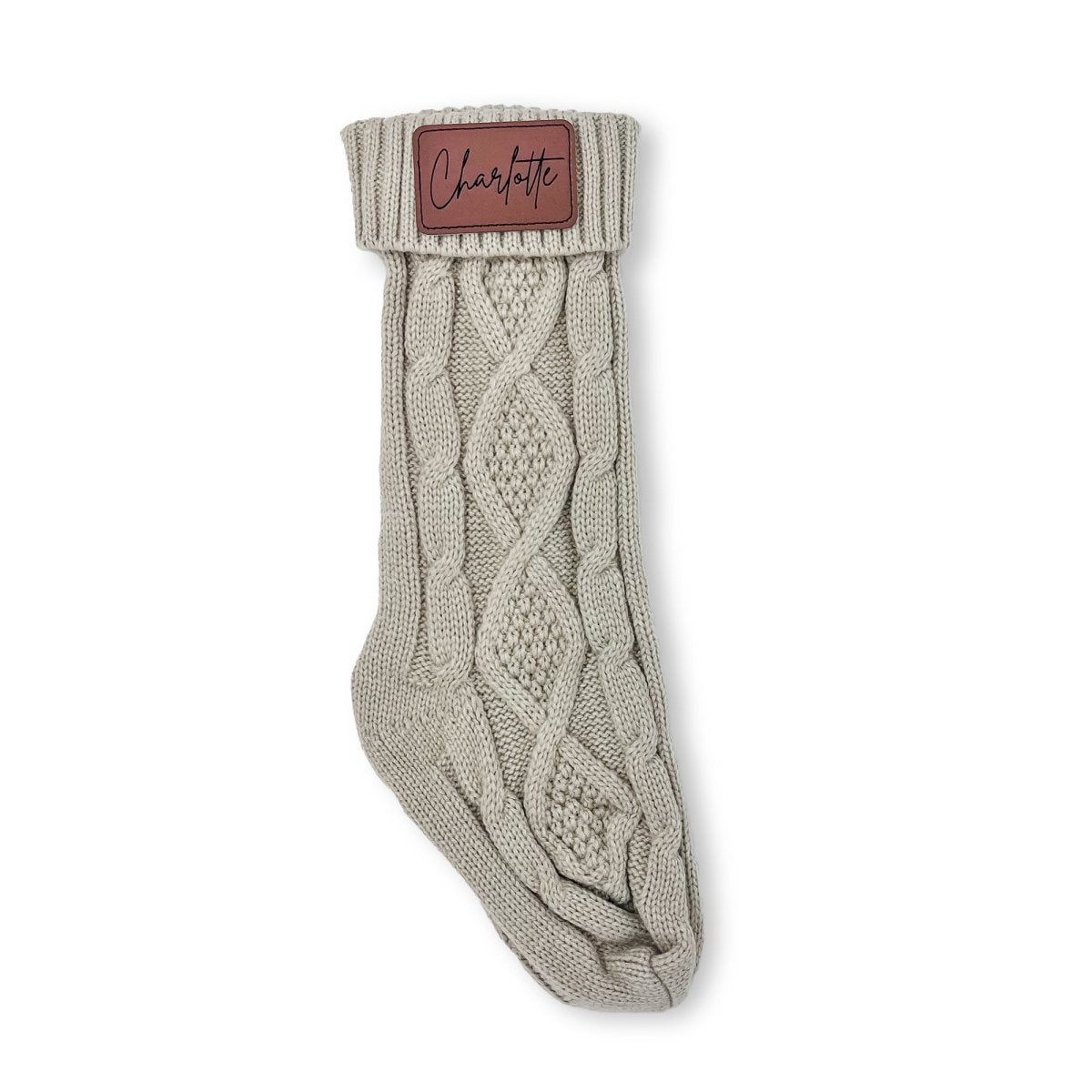 Personalized Christmas Stockings with Engraved Leather Patch - sonder and wolf