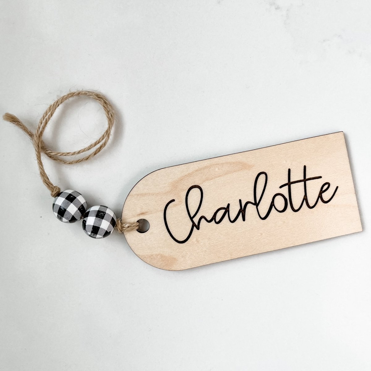 Personalized Engraved Wood Name Tags - sonder and wolf