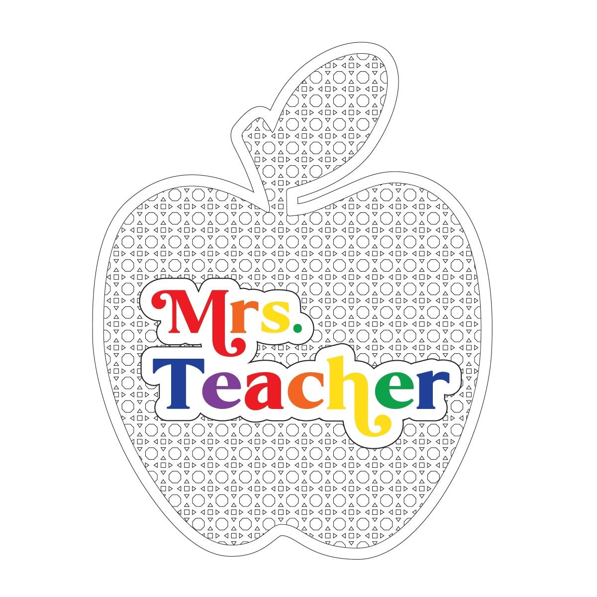 Personalized Rattan Teacher Apple Sign - sonder and wolf