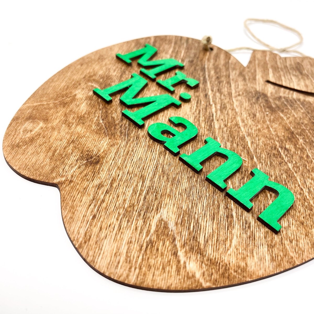 Personalized Teacher Apple Sign - sonder and wolf