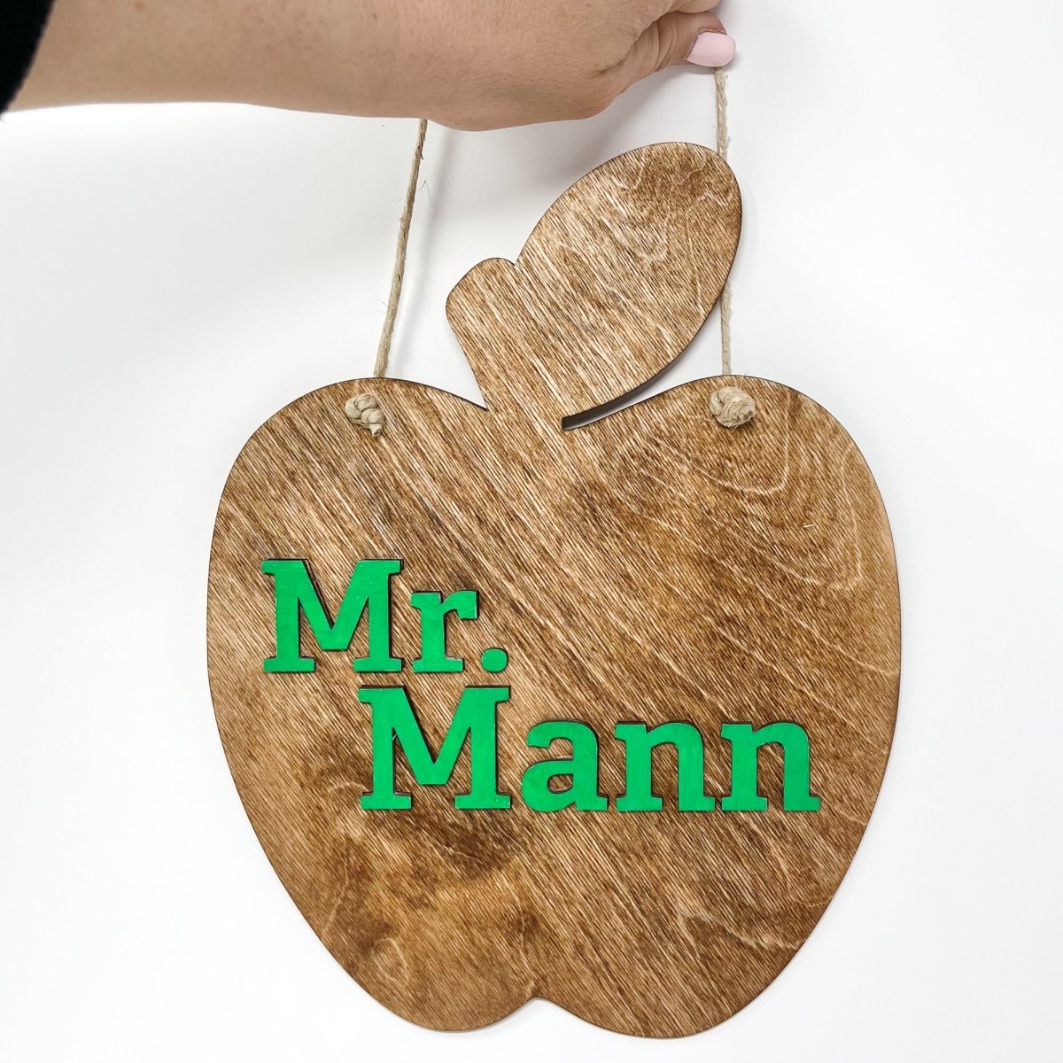 Personalized Teacher Apple Sign - sonder and wolf