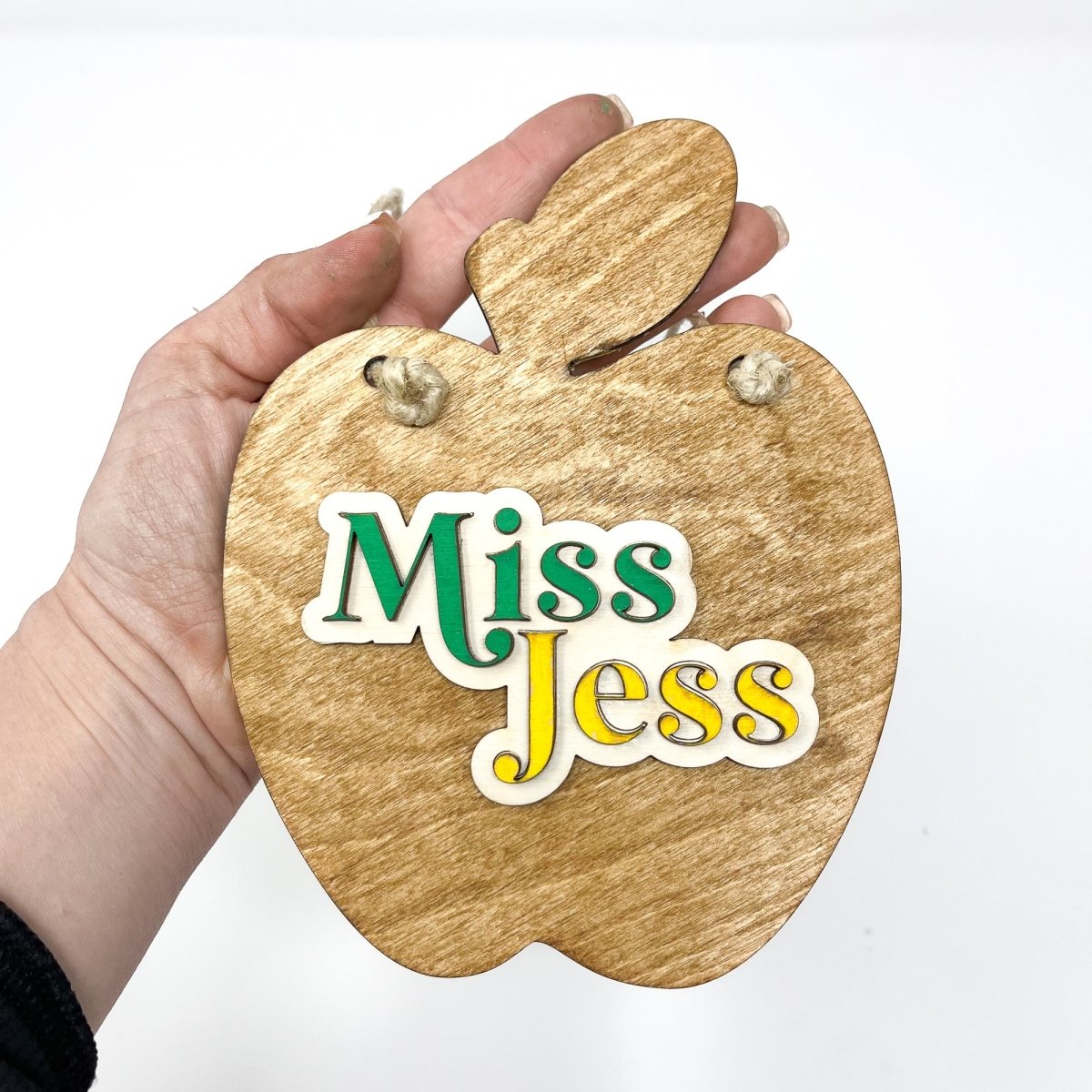 Personalized Teacher Apple Sign - sonder and wolf