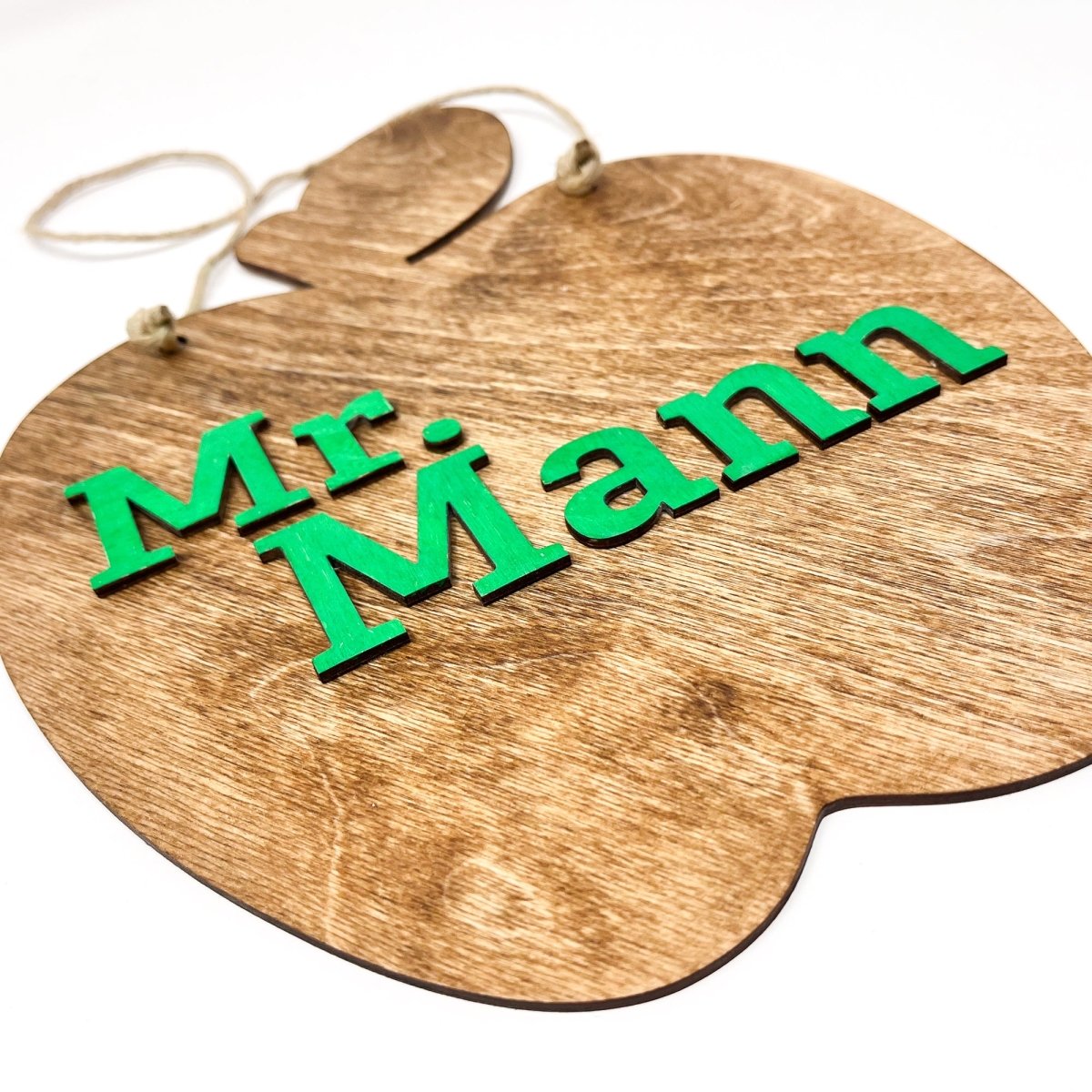 Personalized Teacher Apple Sign - sonder and wolf