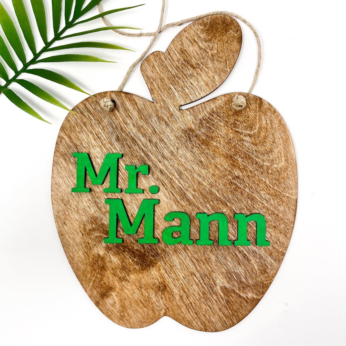 Personalized Teacher Apple Sign - sonder and wolf