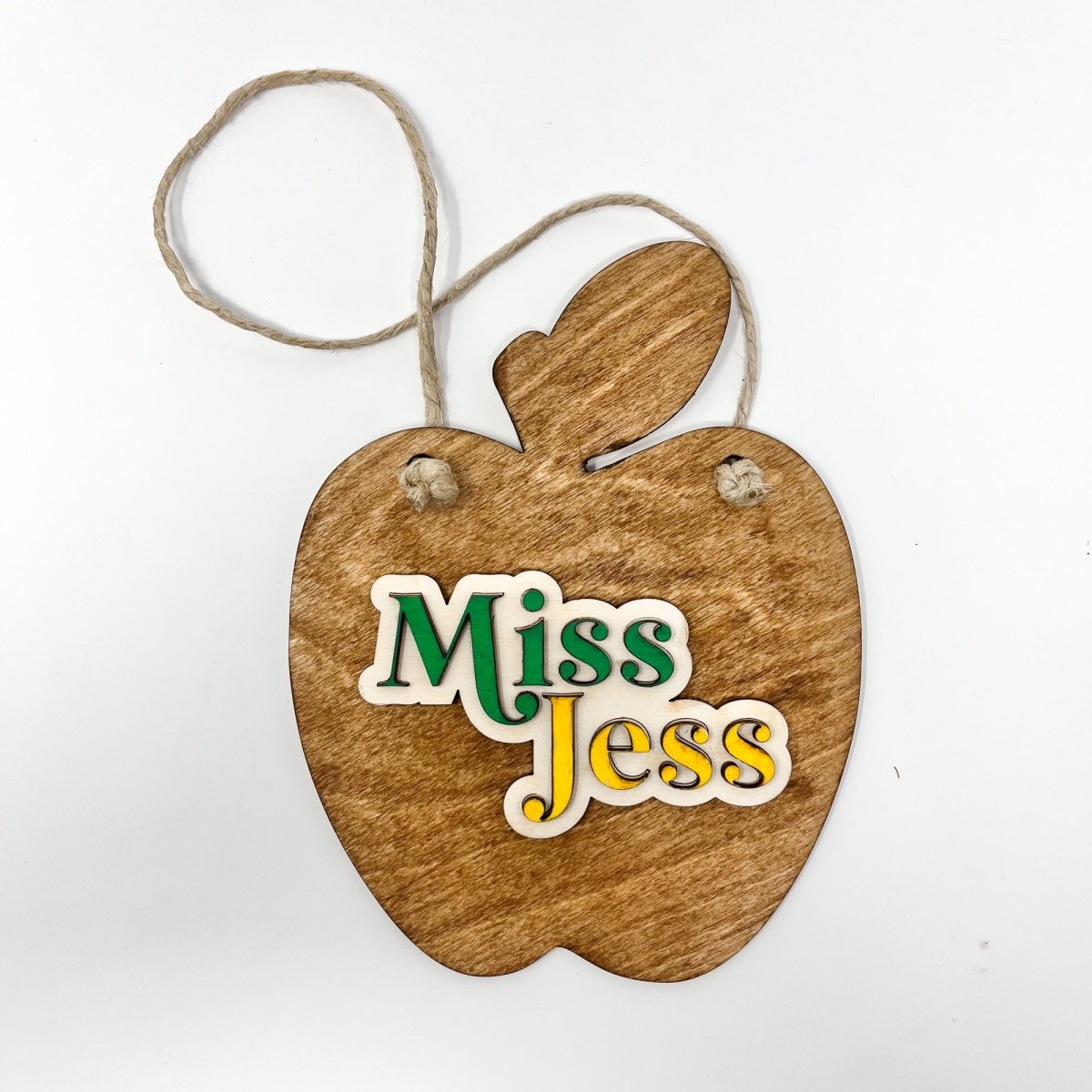 Personalized Teacher Apple Sign - sonder and wolf