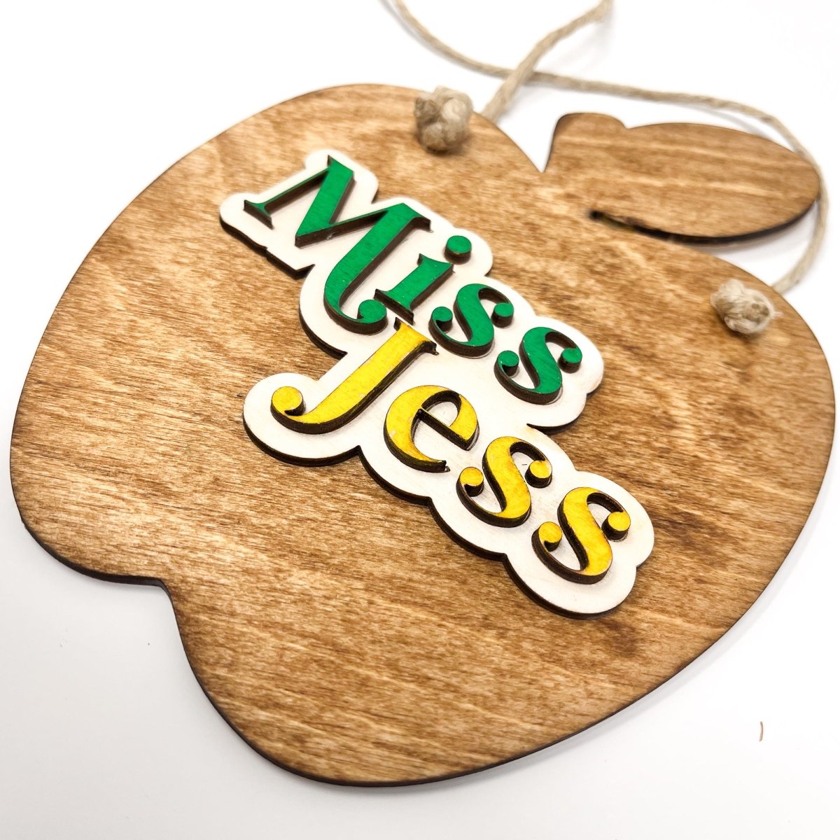 Personalized Teacher Apple Sign - sonder and wolf