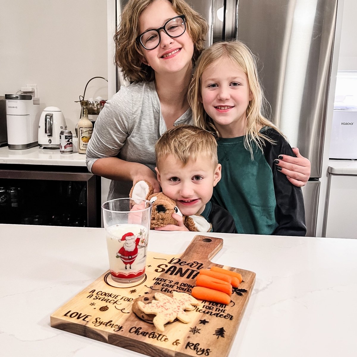 Personalized wood Santa tray cutting board - Santa treat board - sonder and wolf