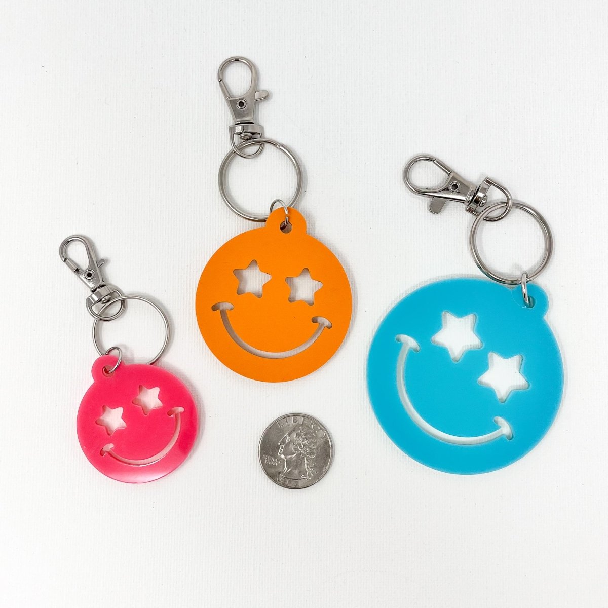 Stars Smiley Face Keychain - sonder and wolf