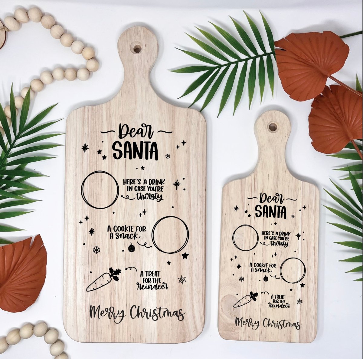 Personalized wood Santa tray cutting board - Santa treat board - sonder and wolf