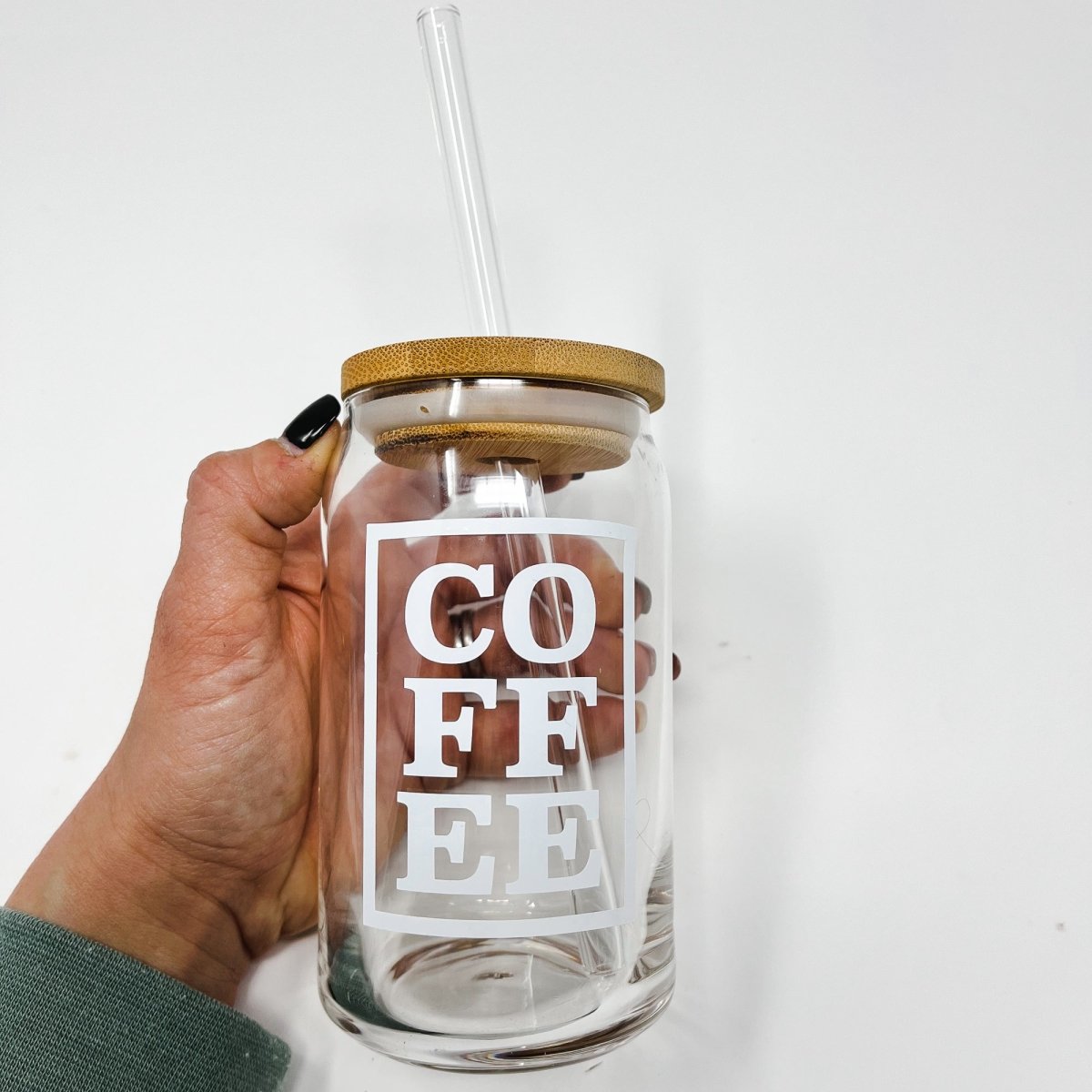 Designer Iced Coffee Cup - 16 or 20 oz Glass Beer Can LV