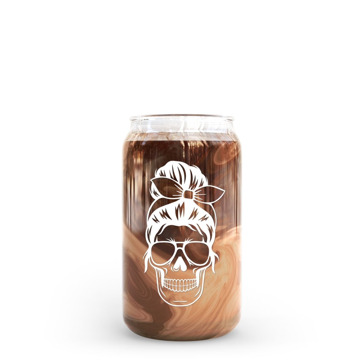 16 oz Beer Can Glass | Mom Life Skull - sonder and wolf