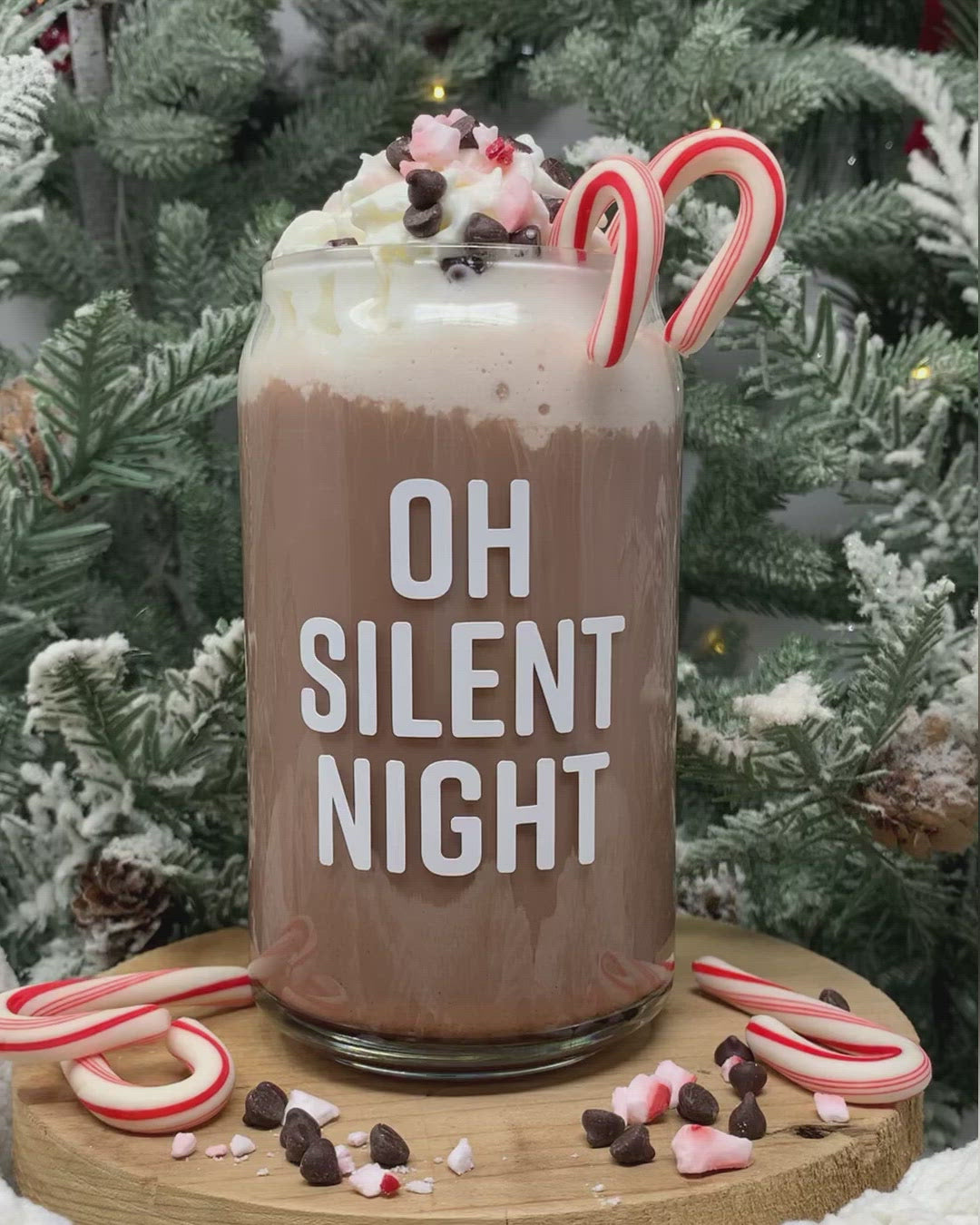 16 oz Beer Can Glass |  Oh Silent Night