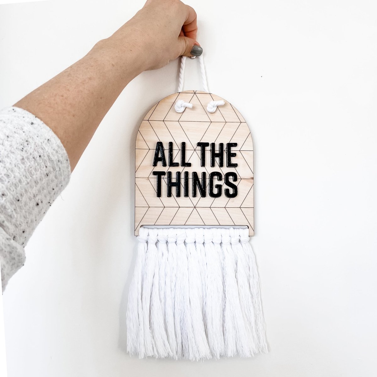 All The Things Half Moon Macrame Sign - sonder and wolf