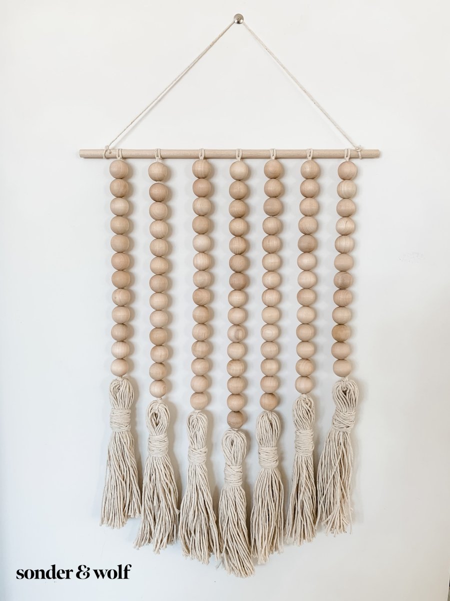 A elegant designer type hanging beads made decor, made out of artisians,  completely handmade Handmade wall