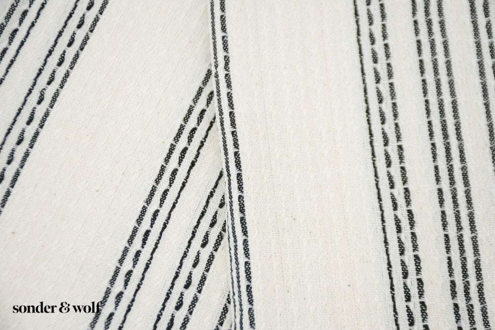 
                  
                    Black & White 3 Stripe | Beach Towel - sonder and wolf
                  
                