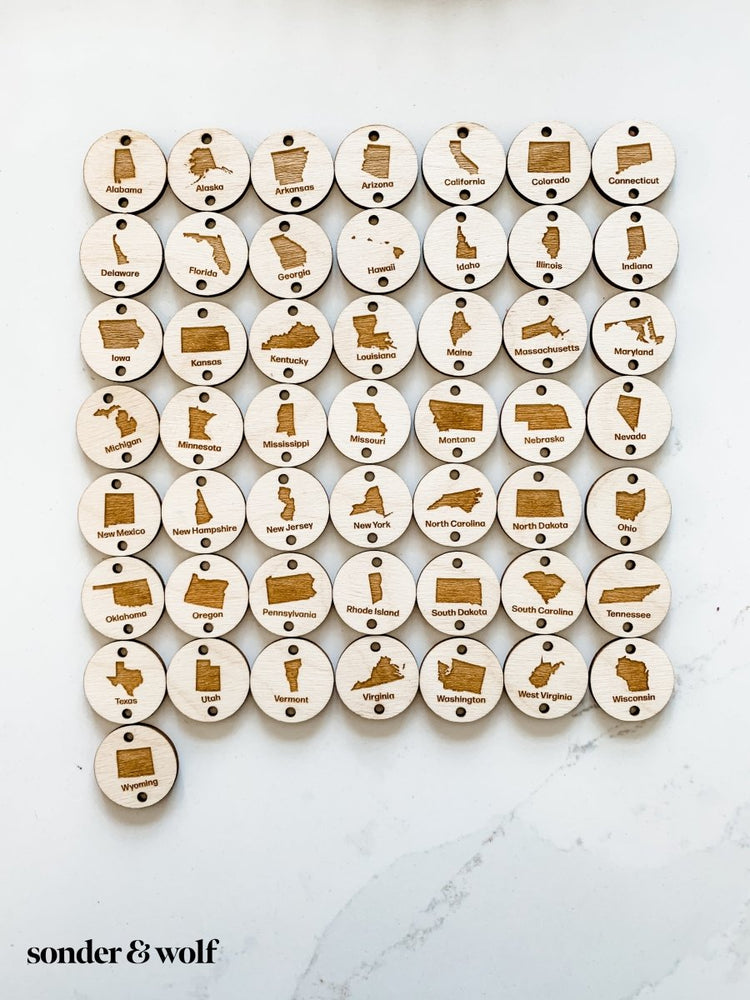Bucket list States Wood Bead Garland - sonder and wolf