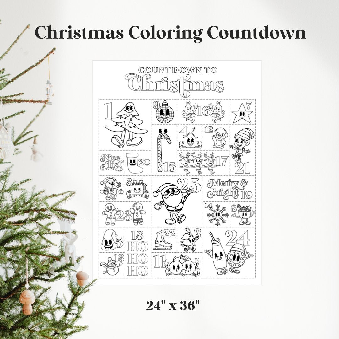 Christmas Coloring Countdown Poster - sonder and wolf