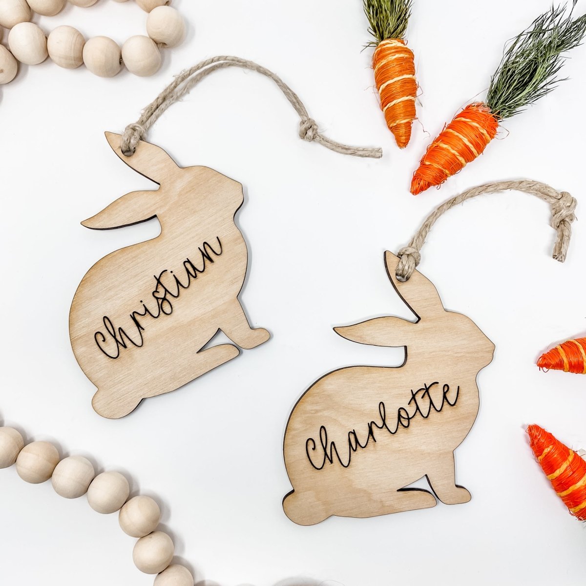 Custom Bunny Silhouette Name Tag - sonder and wolf