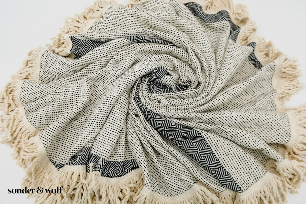 
                  
                    Diamond Black | Round Blanket - sonder and wolf
                  
                