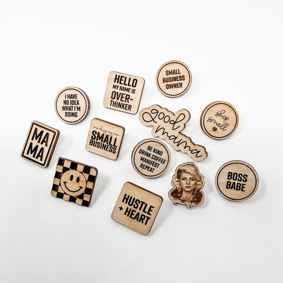 Hustle + Heart Wood Pin - sonder and wolf