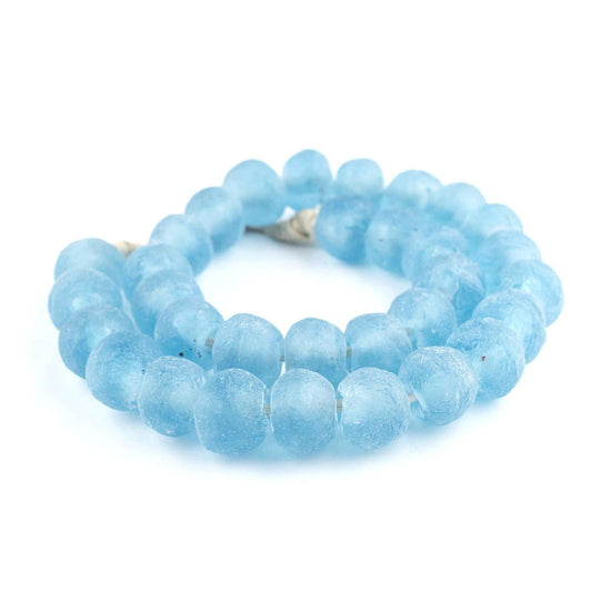 Jumbo Baby Blue Recycled Glass Beads Garland - sonder and wolf