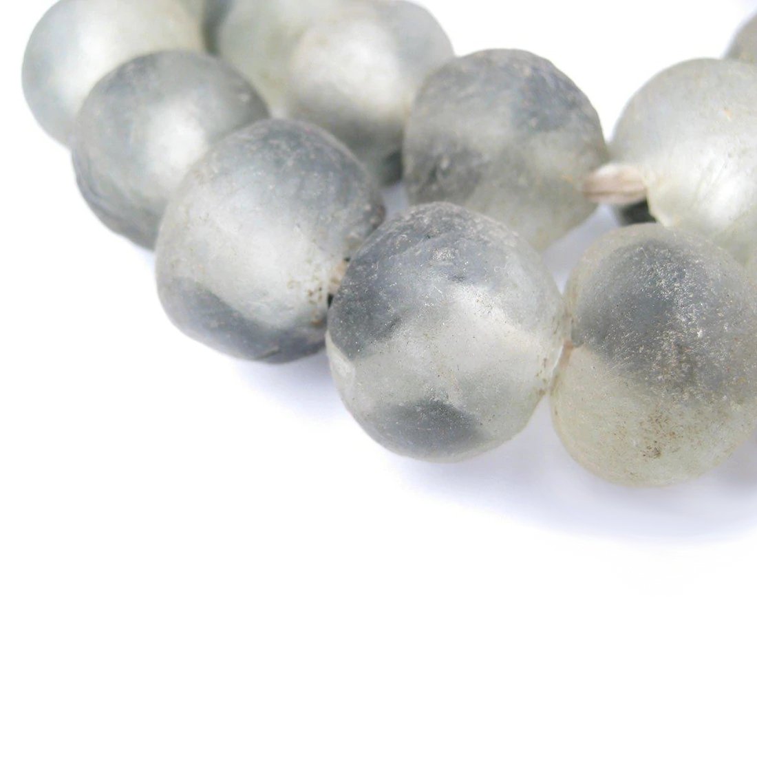 Jumbo Grey Mist Recycled Glass Beads Garland - sonder and wolf