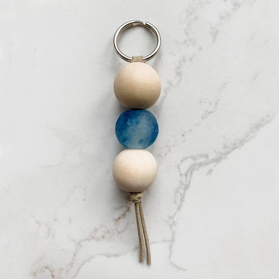 Keychain with Recycled Glass Beads - sonder and wolf