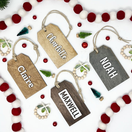 Christmas Stocking Name Tags Personalized Wooden Name Tags