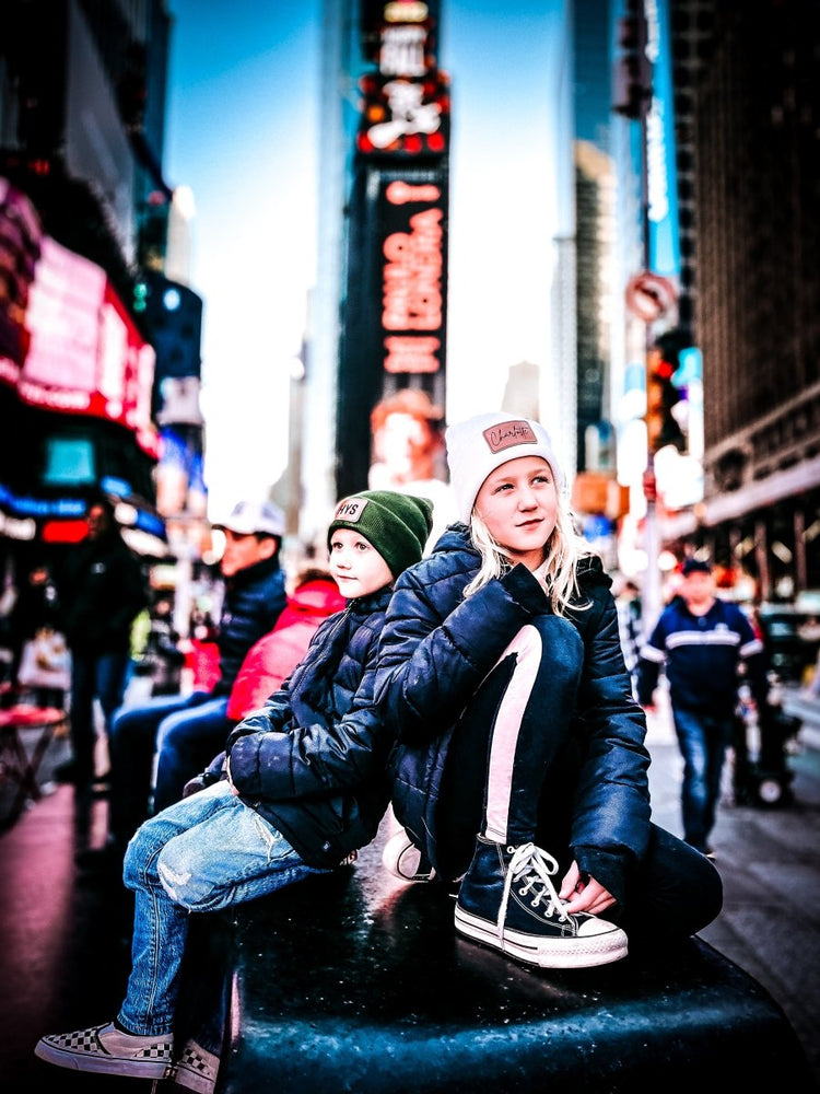 Personalized Beanie with Engraved Leather Patch - sonder and wolf