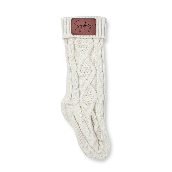 Personalized Christmas Stockings with Engraved Leather Patch - sonder and wolf