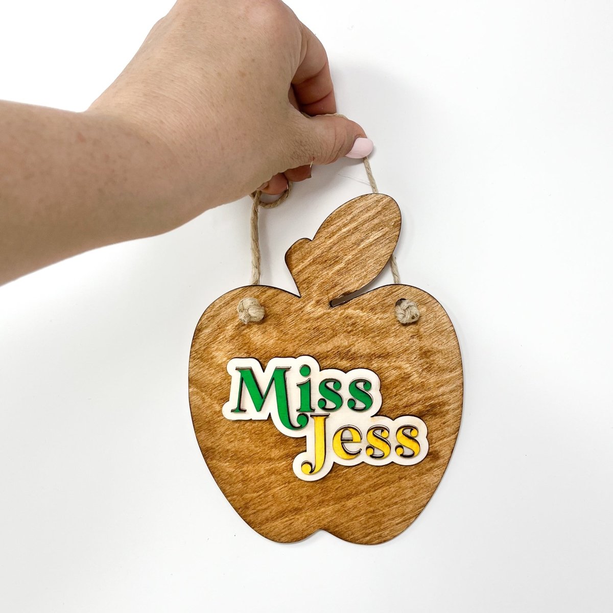 Personalized Teacher Apple Sign - sonder and wolf