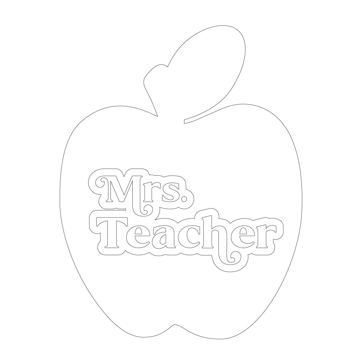 Teacher Apple Coloring Page