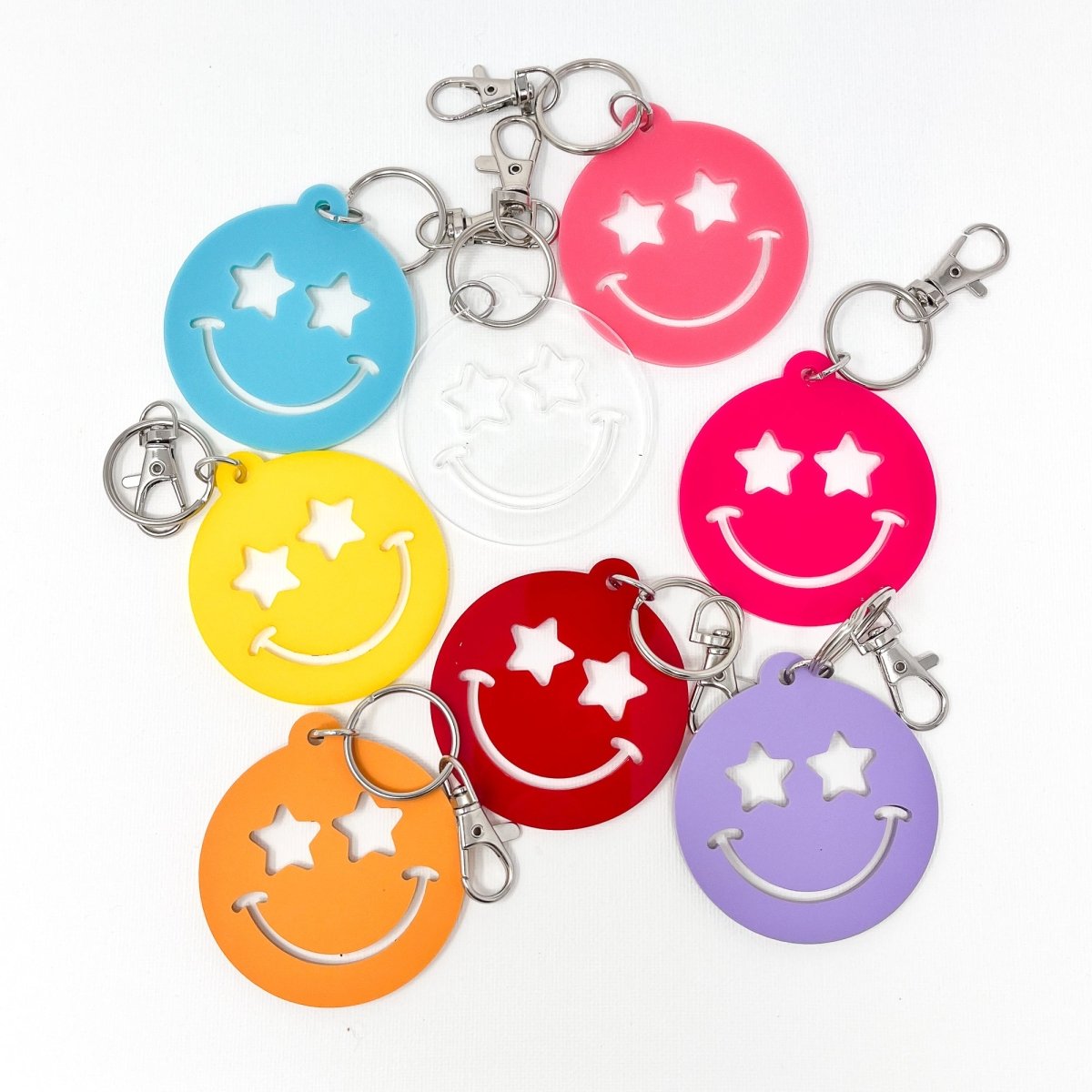 Stars Smiley Face Keychain - sonder and wolf