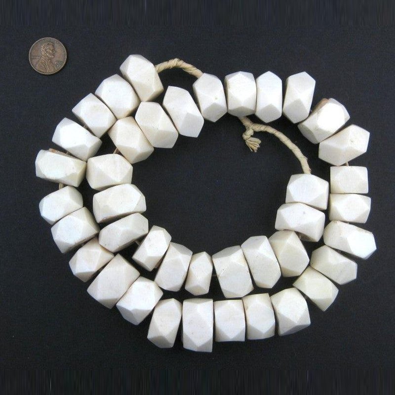 White Bone Faceted Beads Garland - sonder and wolf