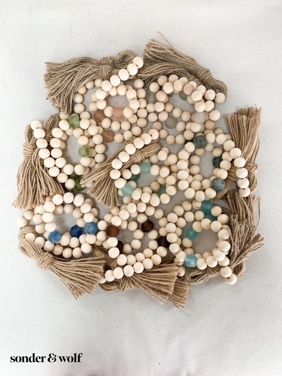 Handmade Wooden Beads Garland 3m