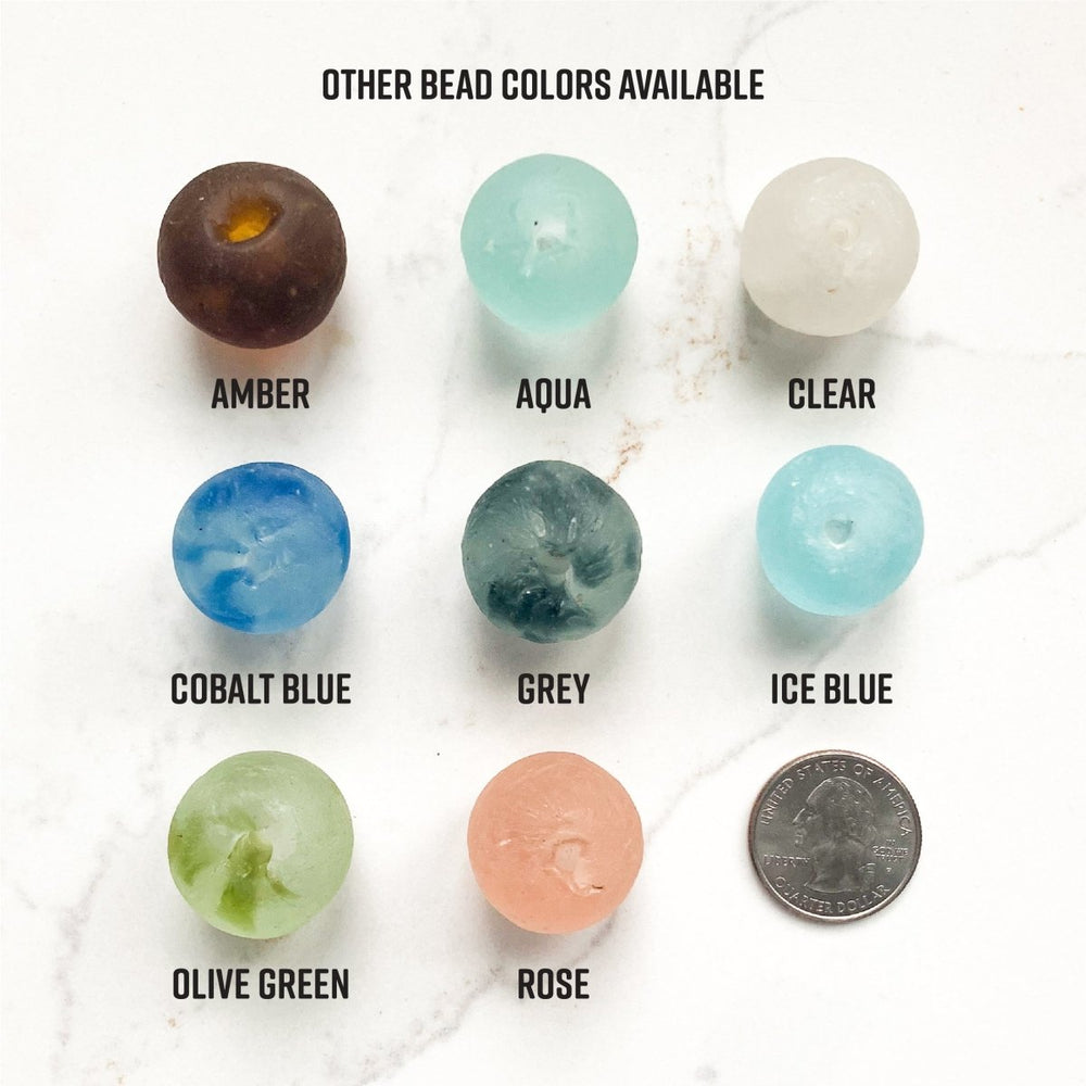 
                  
                    Wood Bead Garland with Ice Blue Recycled Glass Beads - sonder and wolf
                  
                