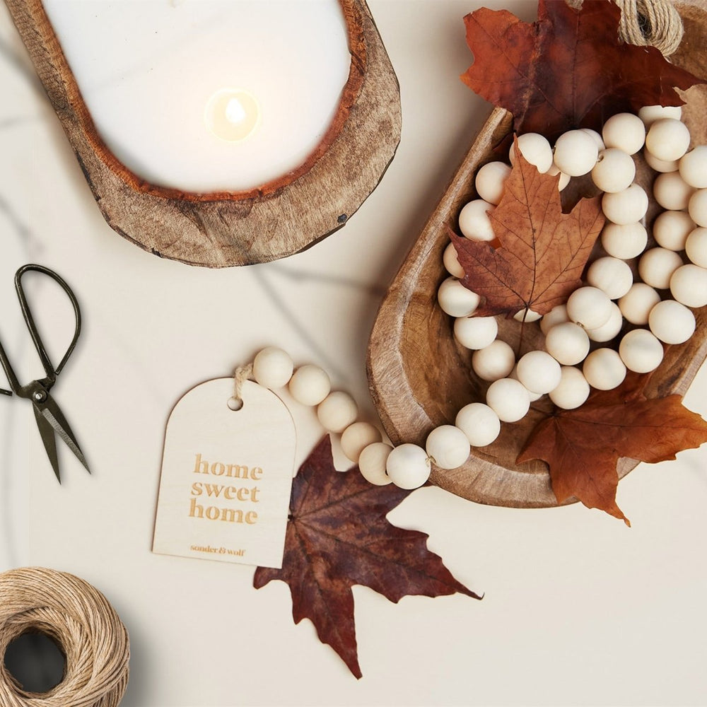 
                  
                    Wood Bead Garland with Wood Charm & Jute Tassel - sonder and wolf
                  
                