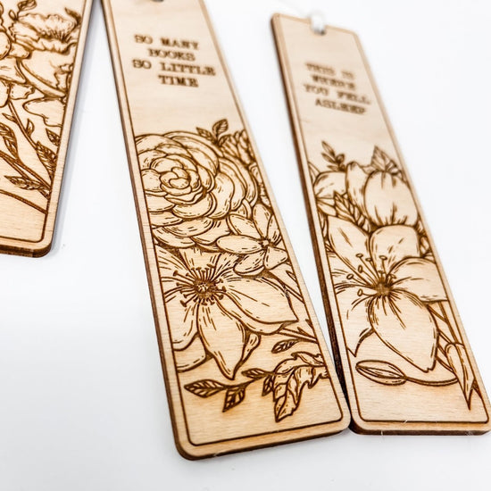 Wooden Engraved Laser-Cut Bookmark
